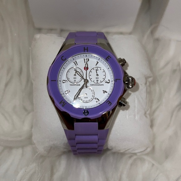 Michele Accessories - Michele Tahitian Jelly Purple Watch Design